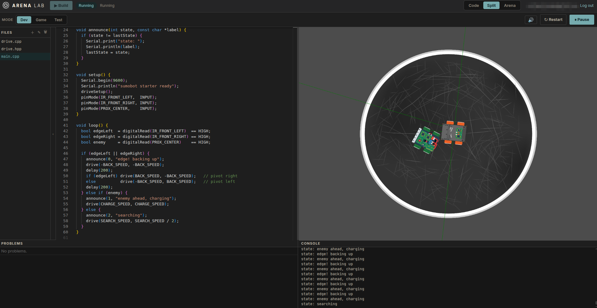 ArenaLab Sumobot Web IDE
